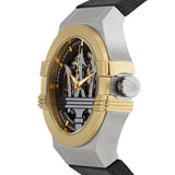 Maserati Potenza Automatic Skeleton Dial Black Leather Strap Watch For Men - R8821108011