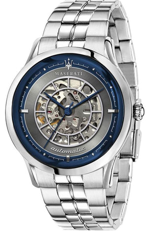 Maserati Ricordo Automatic Gray Dial Silver Steel Strap Watch For Men - R8823133003