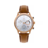 Maserati Ricordo Chronograph Silver Dial Brown Leather Strap Watch For Men - R8871633002