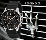 Maserati SFIDA 44mm Black Silicon Chronograph Watch For Men - R8871640002