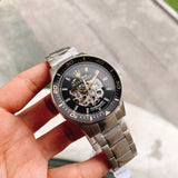 Maserati SFIDA Automatic Black Dial Silver Steel Strap Watch For Men - R8823140002