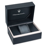 Maserati SFIDA Automatic Skeleton Blue Dial Silver Steel Strap Watch For Men - R8823140007