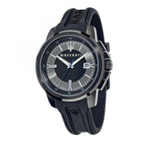 Maserati SFIDA Black Dial Black Rubber Strap Watch For Men - R8851123004