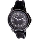 Maserati SFIDA Black Dial Black Rubber Strap Watch For Men - R8851123004