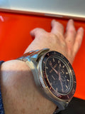 Maserati SFIDA Chronograph Black Dial Two Tone Steel Strap Watch For Men - R8873640009