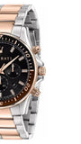 Maserati SFIDA Chronograph Black Dial Two Tone Steel Strap Watch For Men - R8873640009