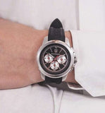 Maserati SFIDA Chronograph Black Silver Dial Black Rubber Strap Watch For Men - R8851123001