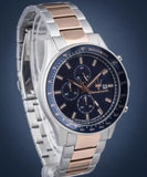 Maserati SFIDA Chronograph Blue Dial Two Tone Steel Strap Watch For Men - R8873640012