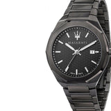 Maserati Stile Quartz Black Dial Black Steel Strap Watch For Men - R8853142001