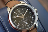 Maserati Successo Black Dial Beige Leather Strap Watch For Men - R8851121004