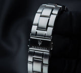 Maserati Successo Solar Edition Black Dial Silver Steel Strap Watch For Men - R8873645003