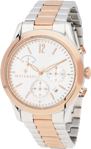 Maserati Tradizione White Dial Two Tone Stainless Steel Strap Watch For Men - R8873625001