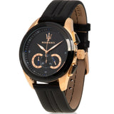 Maserati Traguardo 45mm Black Dial Watch Black Strap For Men - R8871612025