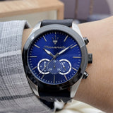 Maserati Traguardo Chronograph Blue Dial Black Silicone Strap Watch For Men - R8871612044