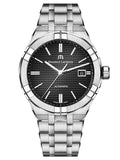 Maurice Lacroix Aikon Automatic Black Dial Silver Steel Strap Watch For Men - AI6008-SS002-330-1