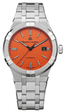 Maurice Lacroix Aikon Limited Edition Automatic Date Orange Dial Silver Steel Strap Watch For Men - AI6008-SS00F-530-1