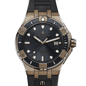 Maurice Lacroix Aikon Venturer Black Dial Black Rubber Strap Watch For Men - AI6058-BRZ0B-330-2