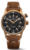 Maurice Lacroix Pontos Diver Limited Edition Black Dial Brown Leather Strap Watch For Men - PT6248-BRZ01-330-3