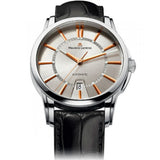 Maurice Lacroix Pontos Silver Dial Black Leather Strap Watch For Men - PT6148-SS001-131