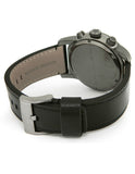 Marc Jacobs Larry Chronograph Black Dial Black Leather Strap Watch for Men - MBM5054