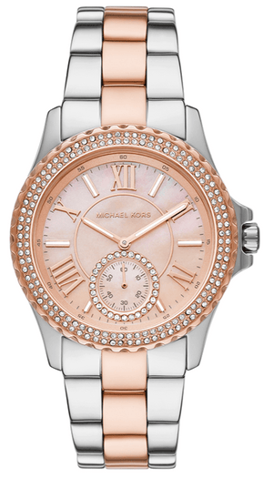 Michael Kors Everest Three Hand Rose Gold Dial Two Tone Steel Strap Watch For Women - MK7402
