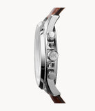 Michael Kors Gage Chronograph Blue Dial Brown Leather Strap Watch For Men - MK8362