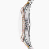 Michael Kors Harlowe Three-Hand Mother of Pearl White Dial Tri Tone Steel Strap Watch for Women - MK4846