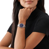 Michael Kors Lauryn Quartz Blue Dial Two Tone Steel Strap Watch For Women - MK3929