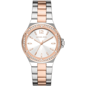 Michael Kors Lennox Three Hand Quartz Silver Dial Two Tone Steel Strap Watch For Women - MK6989