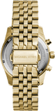Michael Kors Lexington Chronograph Gold Dial Gold Steel Strap Watch for Women - MK5556