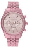Michael Kors Lexington Chronograph Pink Dial Pink Steel Strap Watch for Women - MK8792