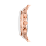 Michael Kors Lexington Chronograph Rose Gold Dial Rose Gold Steel Strap Watch for Women - MK7242