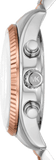 Michael Kors Lexington Chronograph Rose Gold Dial Two Tone Steel Strap Watch For Women - MK7219