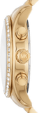 Michael Kors Lexington Mother of Pearl White Dial Gold Steel Strap Watch For Women - MK7241