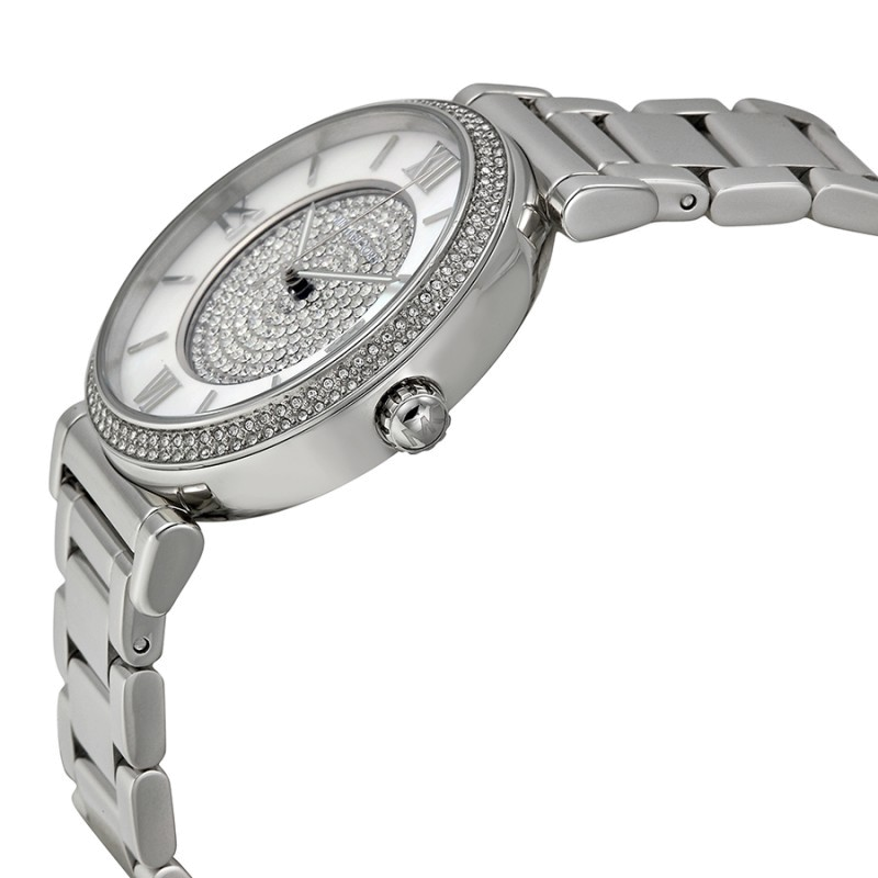Michael Kors Catlin Silver Dial Silver Steel Strap Watch for Women - MK3355