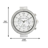 Michael Kors Parker White Dial White Leather Strap Watch for Women - MK2277