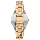 Michael Kors Petite Runway Mercer Blue Dial Gold Steel Strap Watch For Women - MK6673