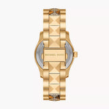 Michael Kors Runway Three Hand Brown Dial Two Tone Steel Strap Watch For Women - MK7389