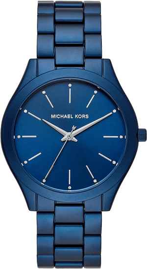 Michael Kors Slim Runway Quartz Blue Dial Blue Steel Strap Watch For Women - MK4503