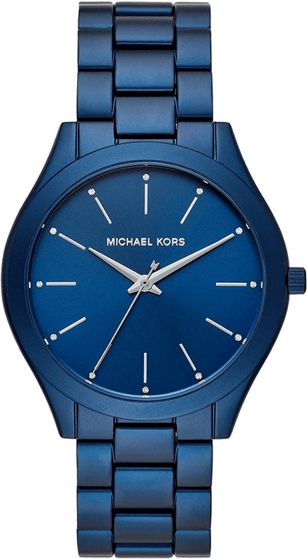 Michael Kors Slim Runway Quartz Blue Dial Blue Steel Strap Watch For Women - MK4503