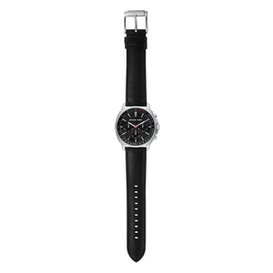 Michael Kors Sullivan Chronograph Black Dial Black Leather Strap Watch For Men - MK8997