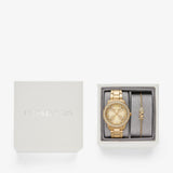 Michael Kors Tibby Pave Gold Dial Gold Steel Strap Watch for Women - MK1057