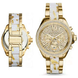 Michael Kors Wren Diamonds Gold Dial Two Tone Steel Strap Watch for Women - MK6157