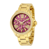 Michael Kors Wren Purple Dial Gold Steel Strap Watch for Women - MK6290