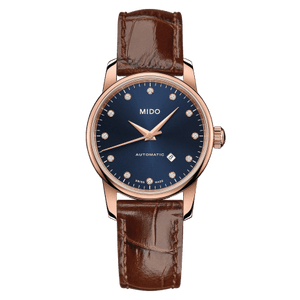 Mido Baroncelli Automatic Midnight Blue Dial Brown Leather Strap Watch For Women - M7600.3.65.8