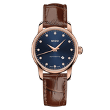 Mido Baroncelli Automatic Midnight Blue Dial Brown Leather Strap Watch For Women - M7600.3.65.8