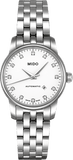 Mido Baroncelli III Automatic Diamonds White Dial Silver Steel Strap Watch For Women - M7600.4.66.1