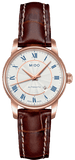 Mido Baroncelli III Automatic Silver Dial Brown Leather Strap Watch For Women - M7600.2.21.8