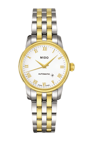 Mido Baroncelli III Automatic White Dial Two Tone Steel Strap Watch For Women - M7600.9.26.1