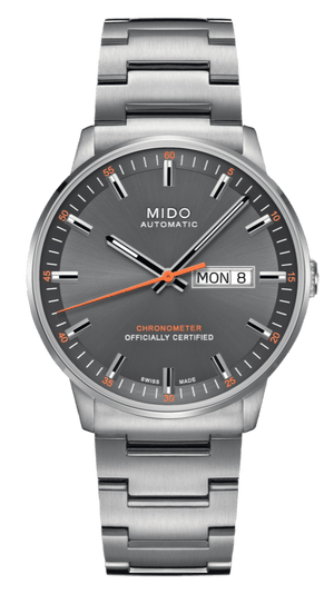 Mido Commander II Automatic Chronometer Grey Dial Silver Steel Strap Watch For Men - M021.431.11.061.01